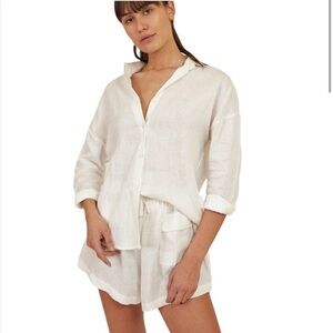 Le Buns Willow Luxe Linen Oversized  Shirt Y.